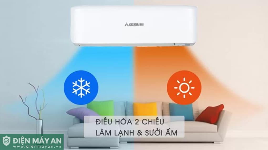Điều hòa Mitsubishi Heavy Inverter 9000 BTU 2 chiều SRK25ZSPS-W5